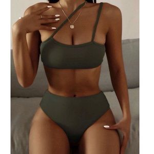 Green two piece swimsuit